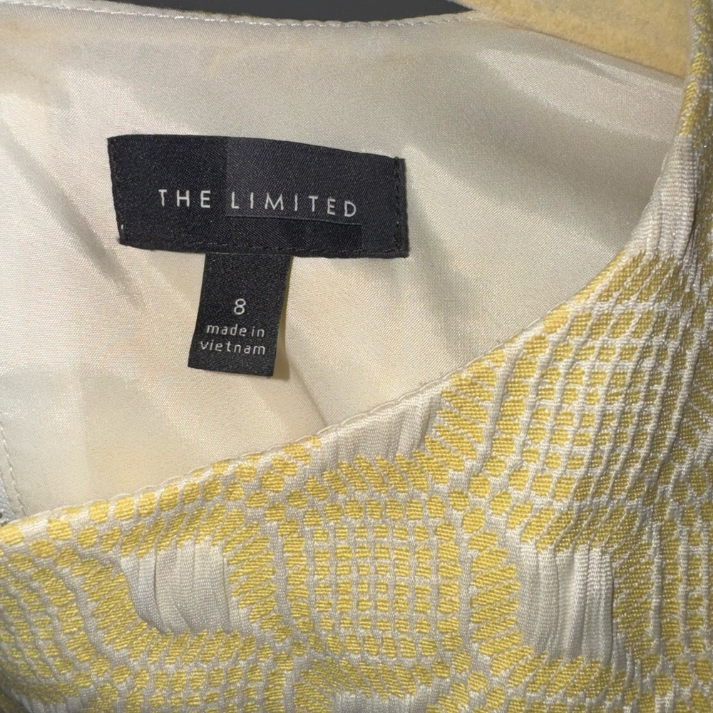 The Limited Yellow Pleated Sheath Mini Dress size 8 - Picture 3 of 5